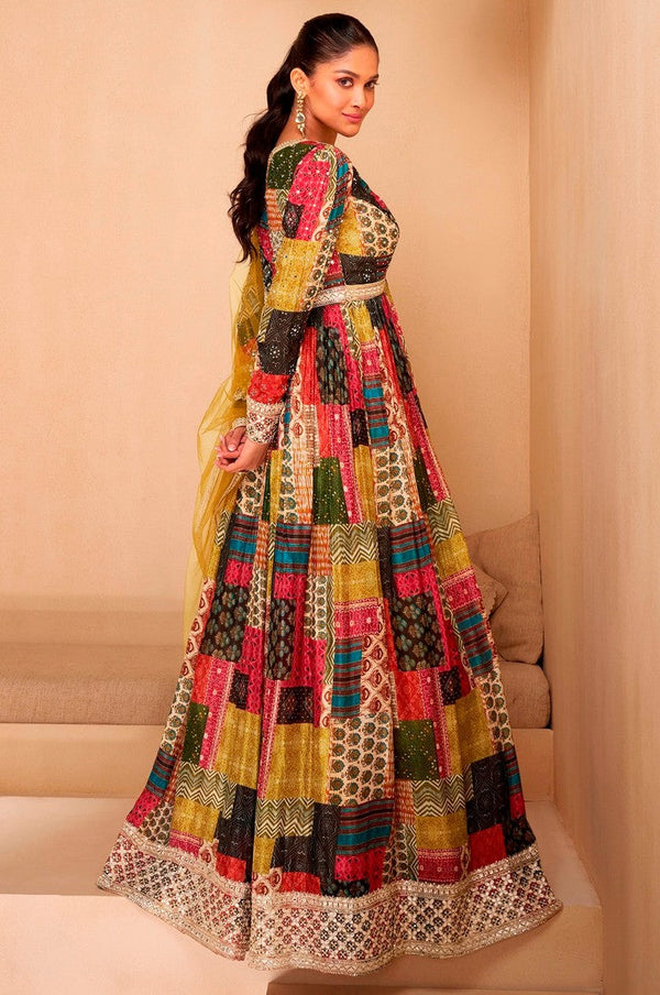 Amazing Multi Color Georgette Fabric Partywear Suit