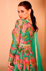 Amazing Green Color Georgette Fabric Partywear Suit