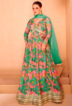 Amazing Green Color Georgette Fabric Partywear Suit