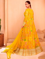 Amazing Yellow Color Georgette Fabric Partywear Suit