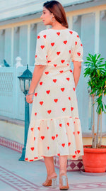 Beautiful Cream Color Cotton  Fabric Designer Kurti