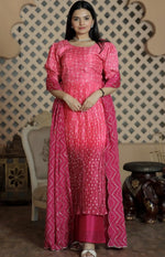 Charming Pink Color Muslin Fabric Plazzo Suit