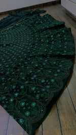 Pretty Green Color Net Fabric Party Wear Lehenga