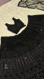 Pretty Black Color Net Fabric Party Wear Lehenga