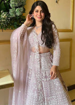 Pretty Pink Color Net Fabric Party Wear Lehenga