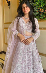 Pretty Pink Color Net Fabric Party Wear Lehenga