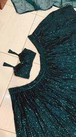 Pretty Green Color Georgette Fabric Party Wear Lehenga