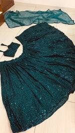 Pretty Green Color Georgette Fabric Party Wear Lehenga