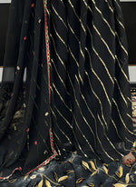 Charming Black Color Georgette Fabric Plazzo Suit