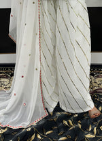 Charming White Color Georgette Fabric Plazzo Suit