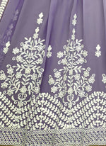 Amazing Purple Color Georgette Fabric Plazzo Suit