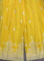 Amazing Yellow Color Georgette Fabric Plazzo Suit