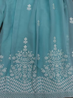 Amazing Aqua Color Georgette Fabric Plazzo Suit