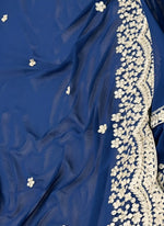 Amazing Blue Color Georgette Fabric Sharara Suit