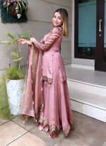 Beautiful Pink Color Georgette Fabric Designer Suit