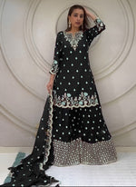 Beautiful Black Color Silk Fabric Plazzo Suit