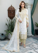 Amazing White Color Chinon Fabric Partywear Suit