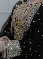 Amazing Black Color Georgette Fabric Plazzo Suit