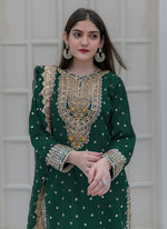 Amazing Green Color Georgette Fabric Plazzo Suit