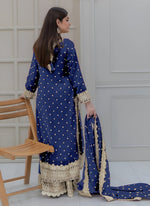 Amazing Blue Color Georgette Fabric Plazzo Suit