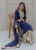 Amazing Blue Color Georgette Fabric Plazzo Suit