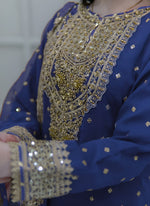 Amazing Blue Color Georgette Fabric Plazzo Suit