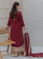 Amazing Maroon Color Georgette Fabric Plazzo Suit