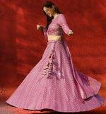 Dazzling Pink Color Georgette Fabric Party Wear Lehenga