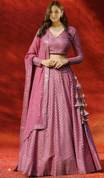 Dazzling Pink Color Georgette Fabric Party Wear Lehenga