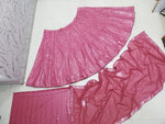 Dazzling Pink Color Georgette Fabric Party Wear Lehenga