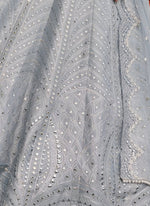 Dazzling Grey Color Banglori Fabric Party Wear Lehenga