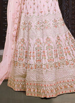 Dazzling Pink Color Silk Fabric Party Wear Lehenga