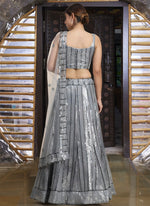 Amazing Grey Color Georgette Fabric Party Wear Lehenga