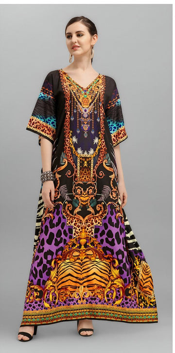 Amazing Multi Color Crepe Fabric Indowestern