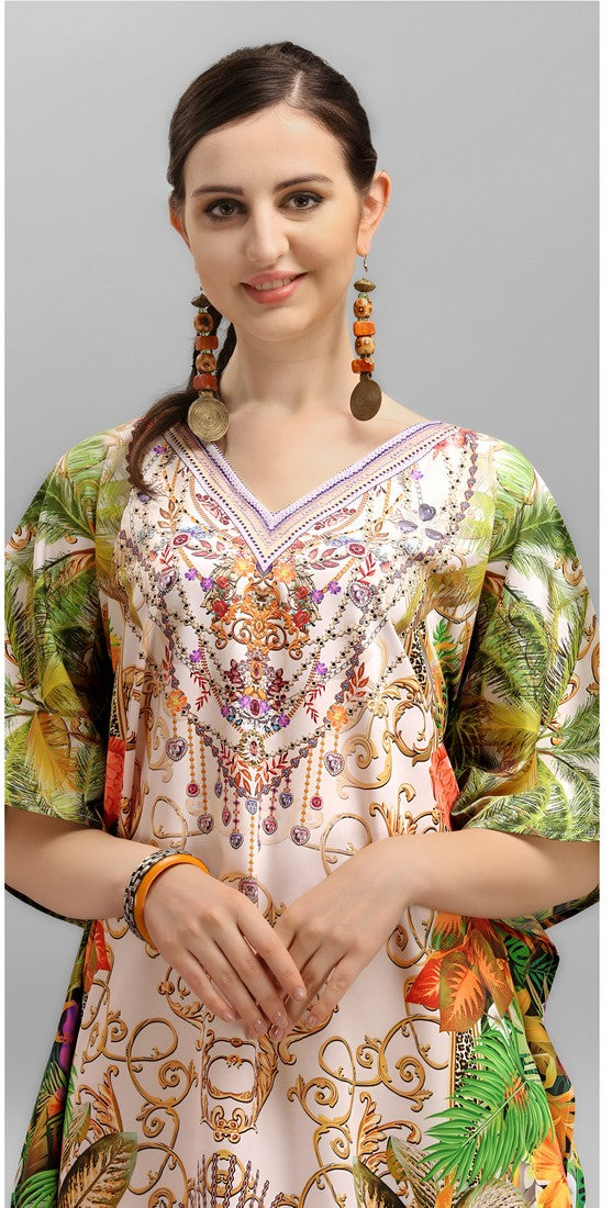 Amazing Cream Color Crepe Fabric Indowestern