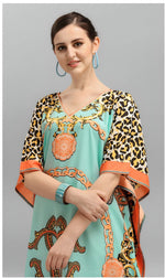Amazing Aqua Color Crepe Fabric Indowestern
