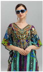 Amazing Multi Color Crepe Fabric Indowestern