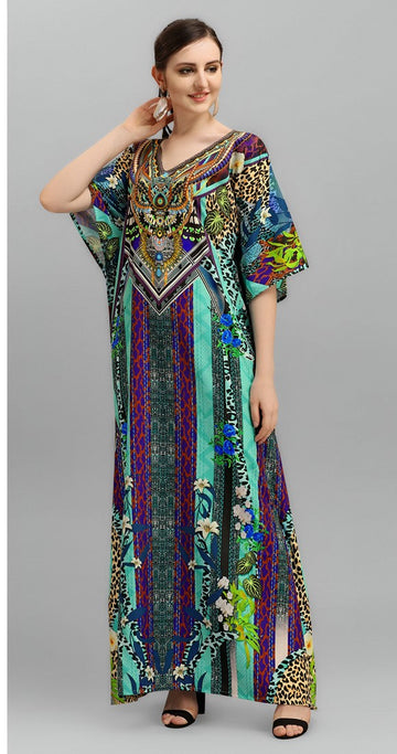 Amazing Multi Color Crepe Fabric Indowestern