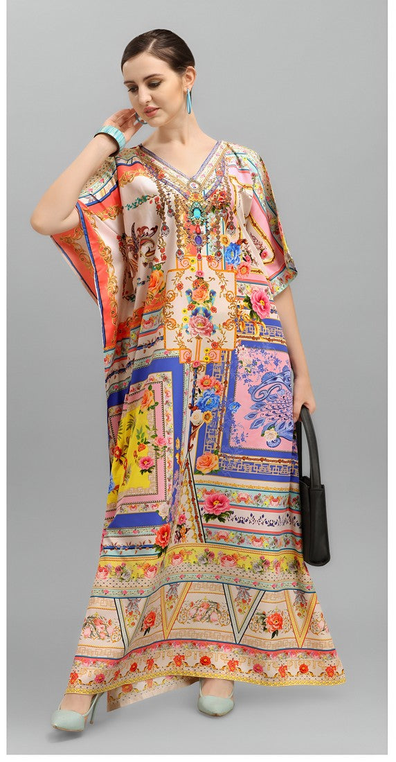 Amazing Multi Color Crepe Fabric Indowestern