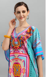 Amazing Blue Color Crepe Fabric Indowestern