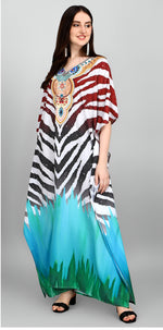 Dazzling Multi Color Polyester Fabric Designer Kaftan