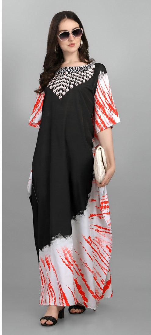 Dazzling Multi Color Polyester Fabric Designer Kaftan