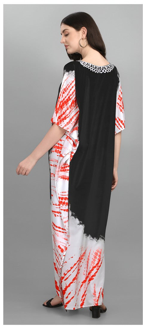 Dazzling Multi Color Polyester Fabric Designer Kaftan