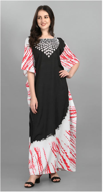 Dazzling Multi Color Polyester Fabric Designer Kaftan