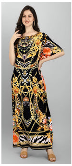 Dazzling Black Color Polyester Fabric Designer Kaftan