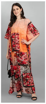 Dazzling Red Color Polyester Fabric Designer Kaftan