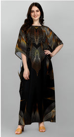 Dazzling Black Color Polyester Fabric Designer Kaftan