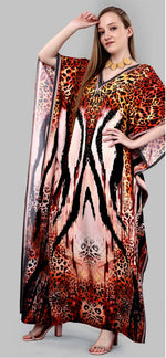Striking Brown Color Polyester Fabric Kaftan