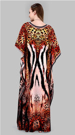 Striking Brown Color Polyester Fabric Kaftan