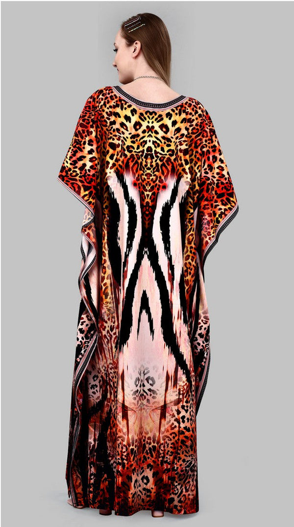 Striking Brown Color Polyester Fabric Kaftan